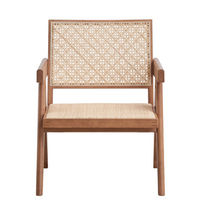 Fauteuil d'appoint beige et naturel