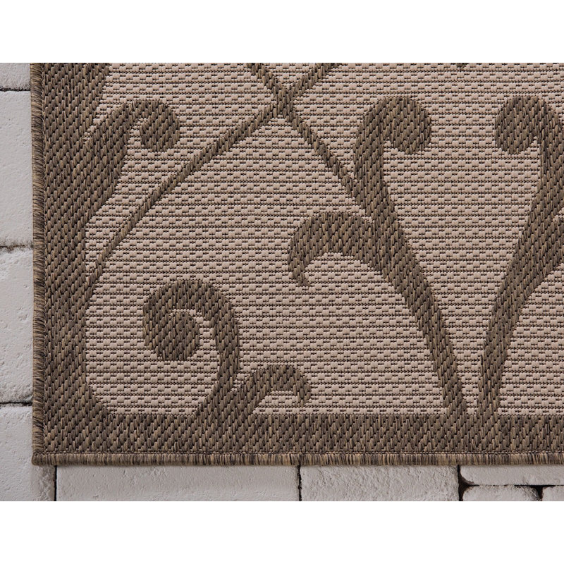 Outdoor Veranda Area Rug Papyrus Color, Rectangle 7' x 10'