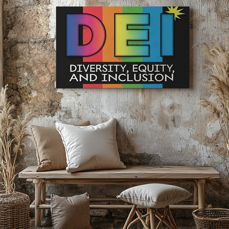 Reproduction d'art graphique sur toile, "Acrylique", "Dei", au centre, avec un dégradé de couleurs, H 30 po x l 40 po