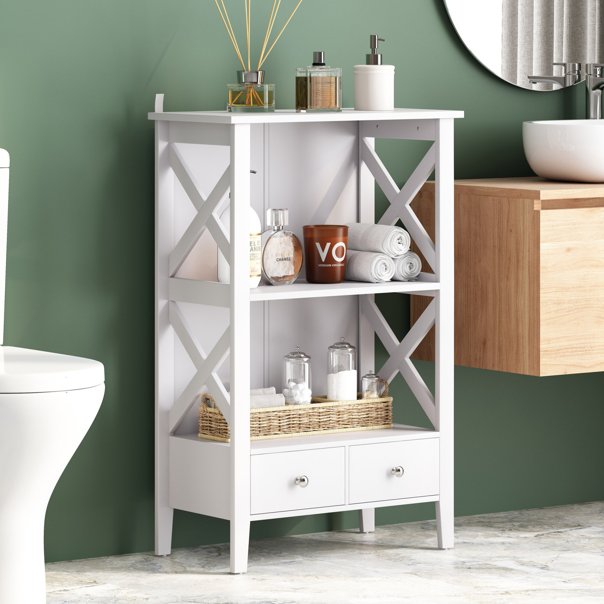 Breakwater Bay Aatiqah Freestanding Bathroom Cabinet | Wayfair