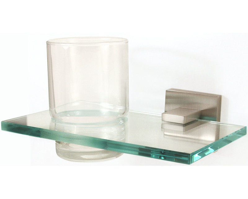 Verre et porte-verre, Nickel satiné
