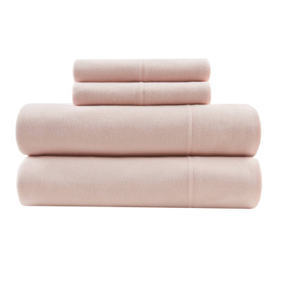 Cotton Blend Jersey Knit Blush All Season 3-Piece Twin XL Sheet Set