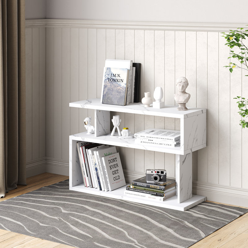 Carfi Larkin 35.4'' Modern Multi-Tier End Table, White