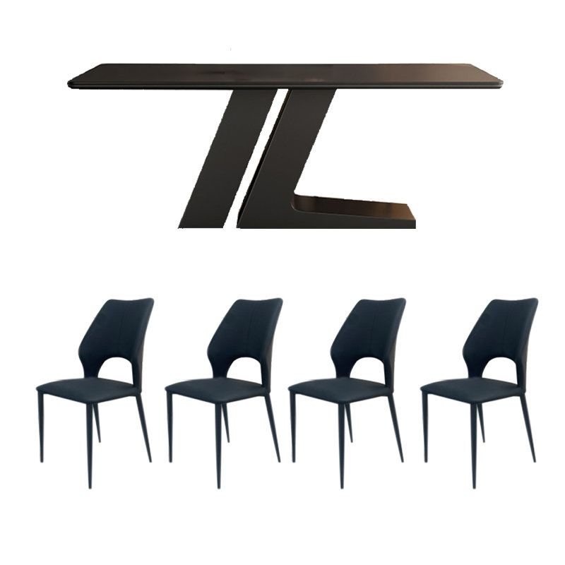 Jacovian 4 - Person Pedestal Dining Set, 29.9"H x 59"L x 31.4"W