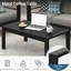 Table basse d'extérieur en métal toutes saisons 43 po x 24 po avec plateau et cadre d'aspect bois-1707328184