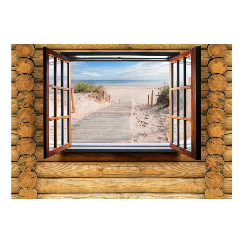 Murale paysage de plage devant la fenêtre Afra Afra, L 27 po x l 39 po