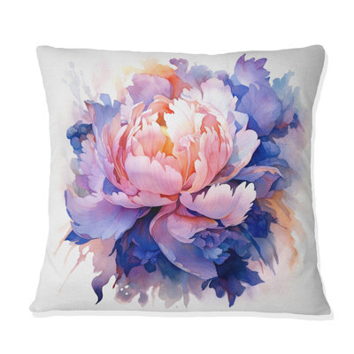 Coussin Coron Blue Peony Visons - imprimé floral