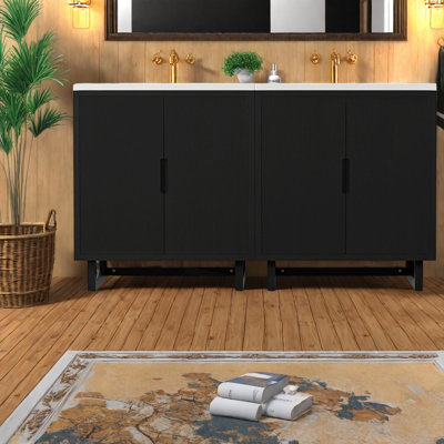 Rangement en bois aggloméré noir moderne