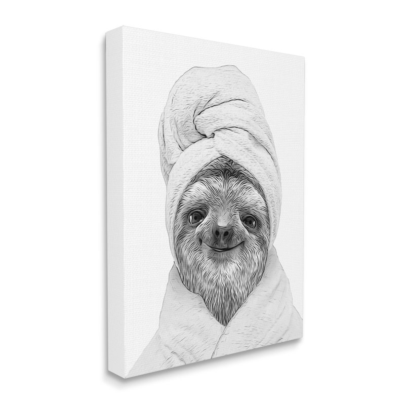 «Sloth In Bath peignoir», impression sur toile, H 30 po x l 24 po x P 1,5 po