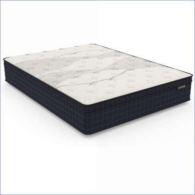 Mattresses Twin XL 12.5" Medium Cooling Copper Hybrid Euro-Top, Greenguard Gold, Made in USA | Foam+Spring | Off-White