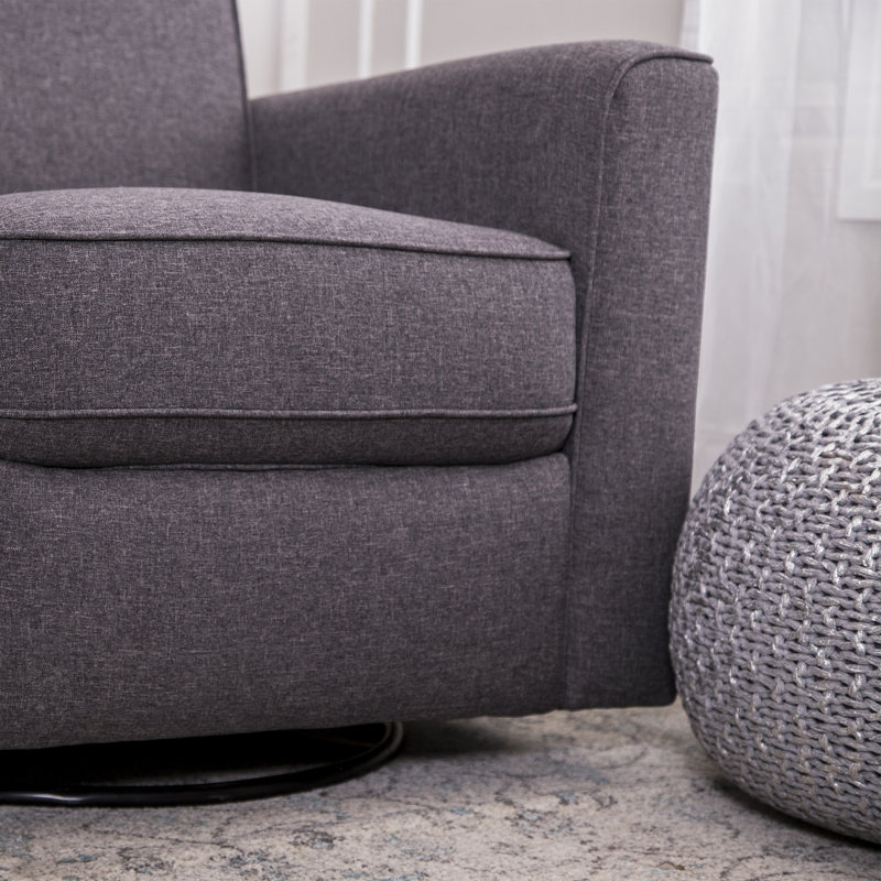 Abbey Swivel Reclining Glider Rocking Chair, Gray Polyester