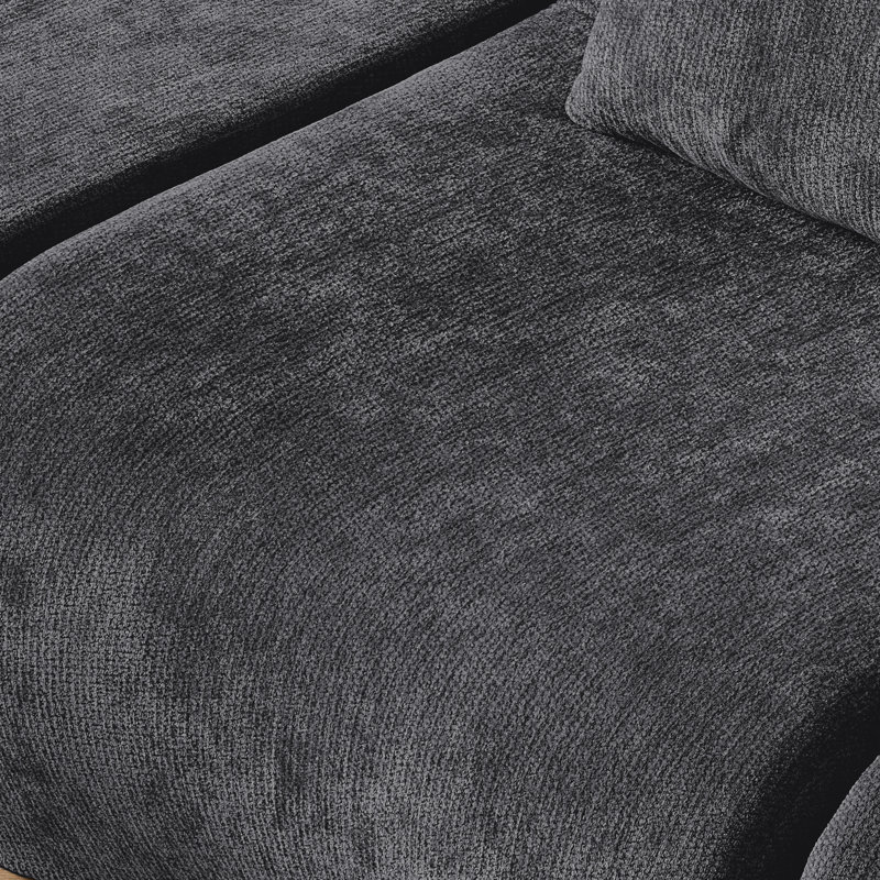 Welliver 111.02'' Upholstered Modular Sofa , Black