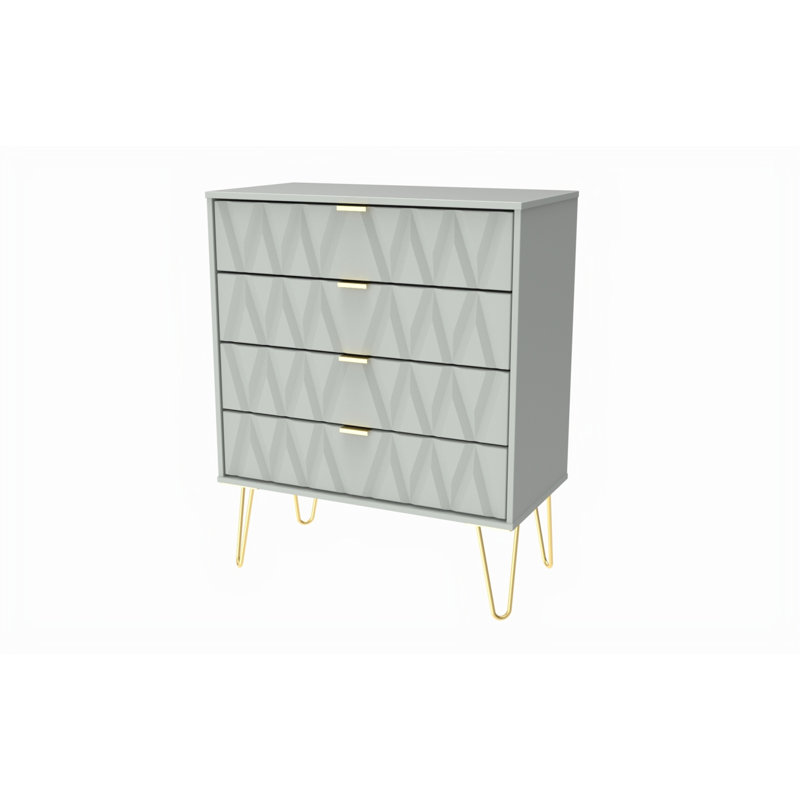 Fully Assembled Ione 4 Drawer 76.5Cm W Chest of Drawers, Sand