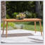 Table de salle à manger d'extérieur en bois d'acacia durable avec finition en teck pour un patio élégant et résistant aux intempéries