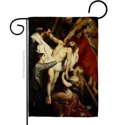 Drapeau de jardin en polyester à 2 faces Descent from the Cross Faith