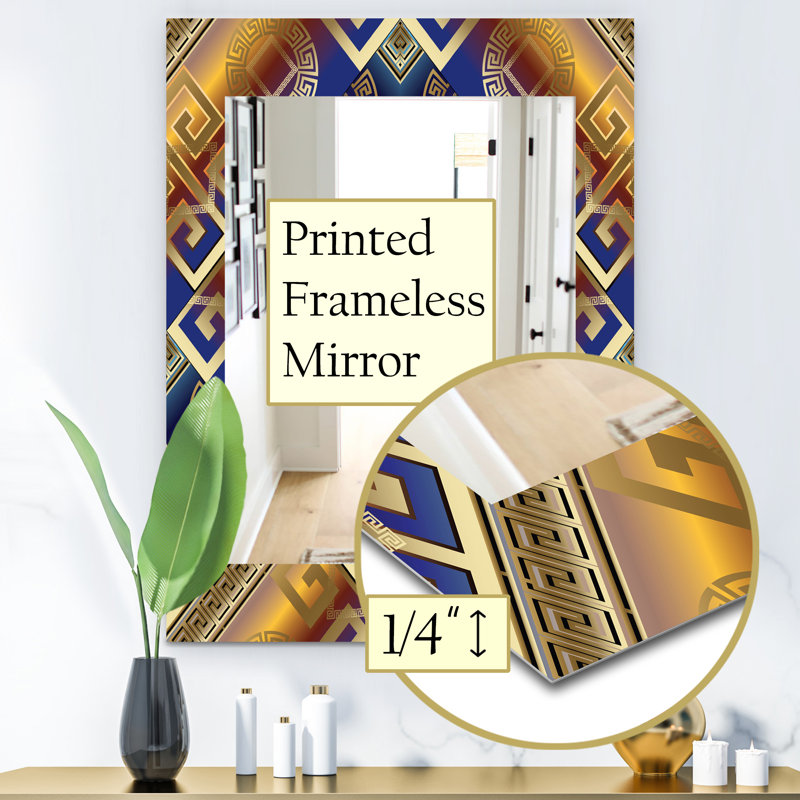 Meander Greek Traditional Accent Mirror, 39.4" H x 29.5" W