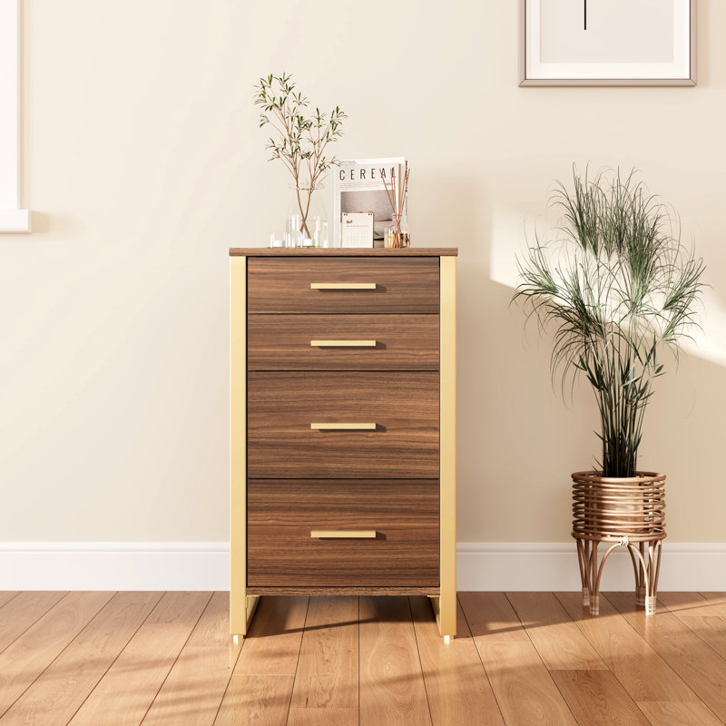 Chaseburg 16.85'' Wide 4 -Drawer File Cabinet, Gold/Brown