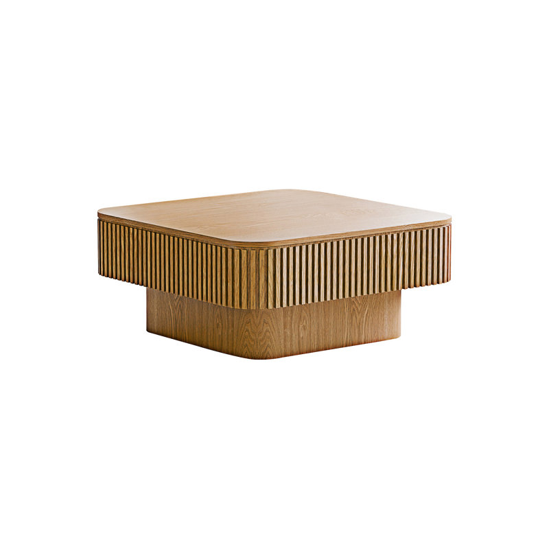 Table basse en bois avec rangement, Bois naturel