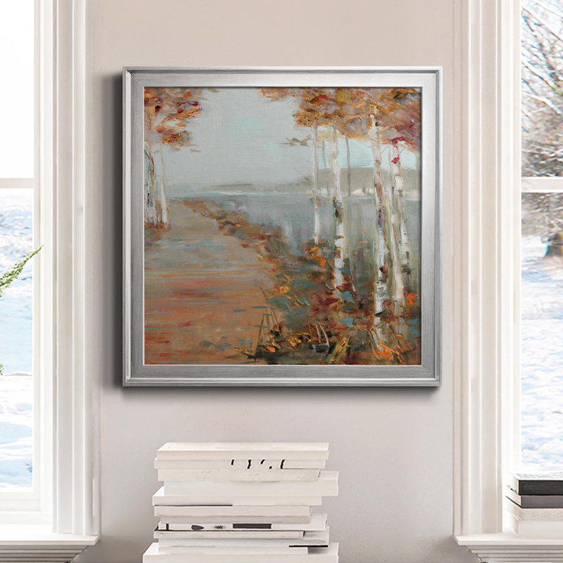 Birch Walk II - Reproduction d'art sur toile encadrée, Argent, H 17,5 po x l 17,5 po x P 1,5 po