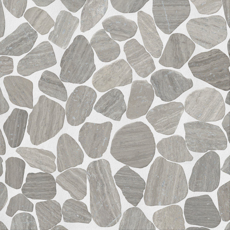 Cultura Beige 12 in. x 12 in. Honed Pebbles Floor and Wall Tile (10.0 sq. ft./Case), Gray