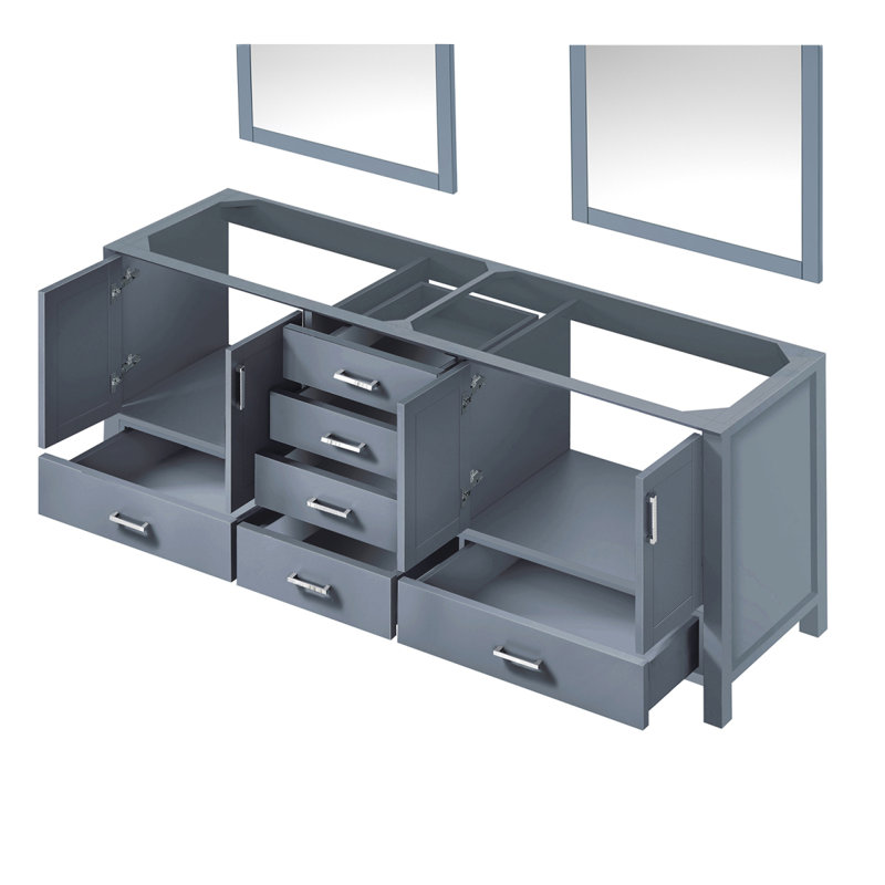 Meuble-lavabo double gris foncé 80 po X P 22 po D et 30 po Miroirs, Gris foncé