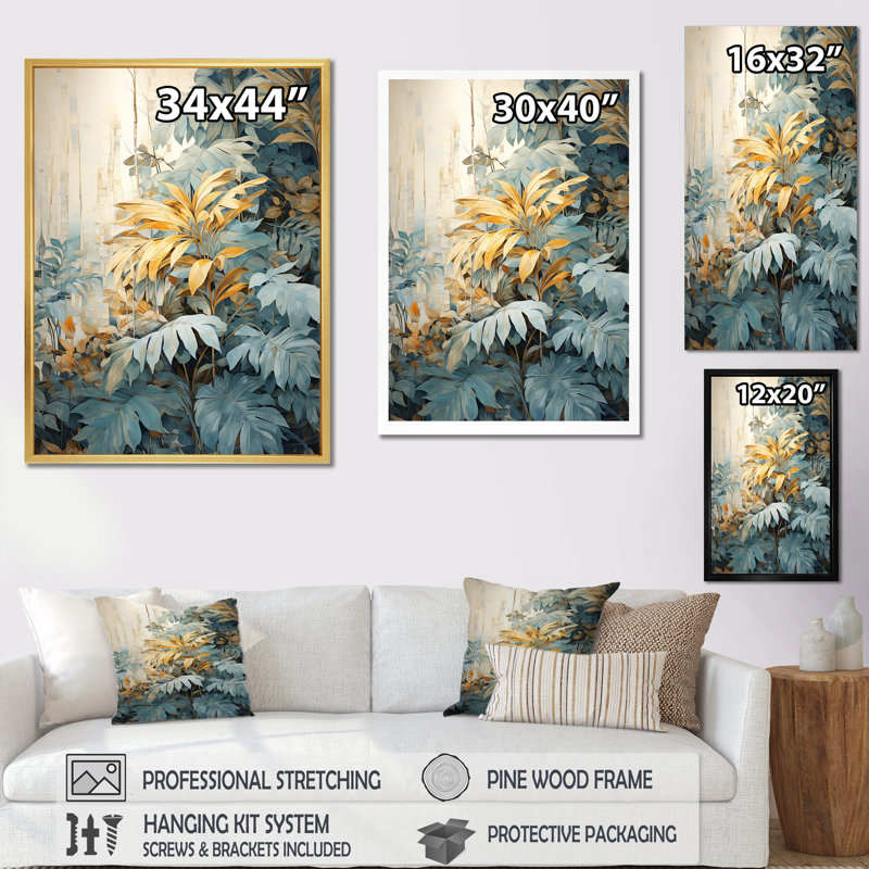 «White and Blue Tropical Expression I», reproduction sur toile, Toile tendue, H 32 po x l 24 po x P 1 po