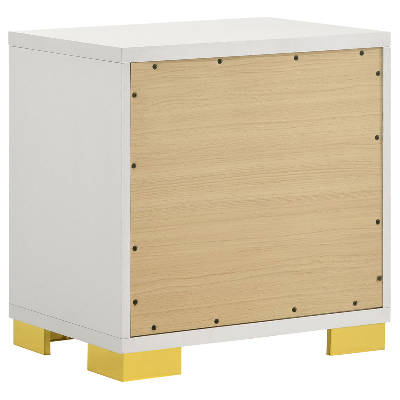 Sabrielle Manufactured Wood Bedroom Set, White, Full / Double, 4 Pcs: Bed, Nightstand, Dresser, Mirror