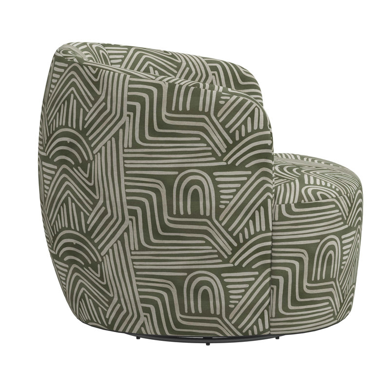 Mina Swivel Barrel Chair, Freeform Moss