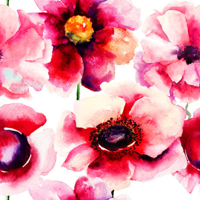 Poppy Flowers - Wrapped Canvas Painting