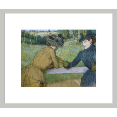Deux femmes accoudées à une clôture par Edgar Degas, impression giclée sur cadre