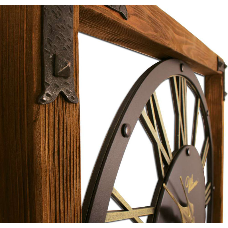 Elegant Decorative Wooden Wall Clock, 25.2 x 25.2 inches | 70% Steel & 30% Wood, Silent Sweep Movement | Stylish Walnut & Black | Perfect for Home Decor, Living Room & Office Spaces