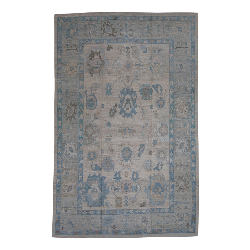 Tapis turc Oushak fait à la main 13 pi x 20 pi 1 po