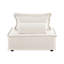 Chaise d'appoint moderne beige avec structure en bois massif et boucle sans accoudoirs contemporaine en mousse haute
