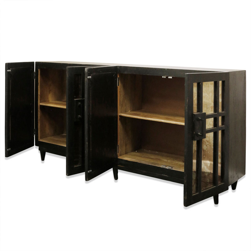 Buffet en bois massif de manguier de 80 po de largeur Arquan
