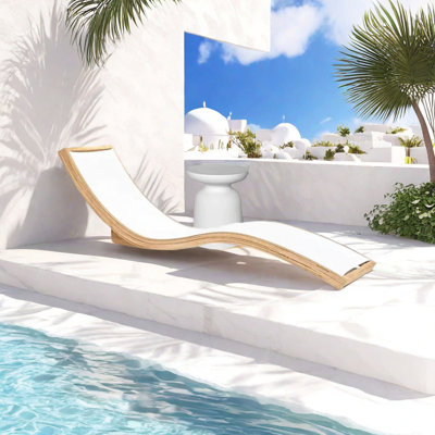 Teak Frame Outdoor Lounge Chair Outdoor Chaise Lounge Set with Table