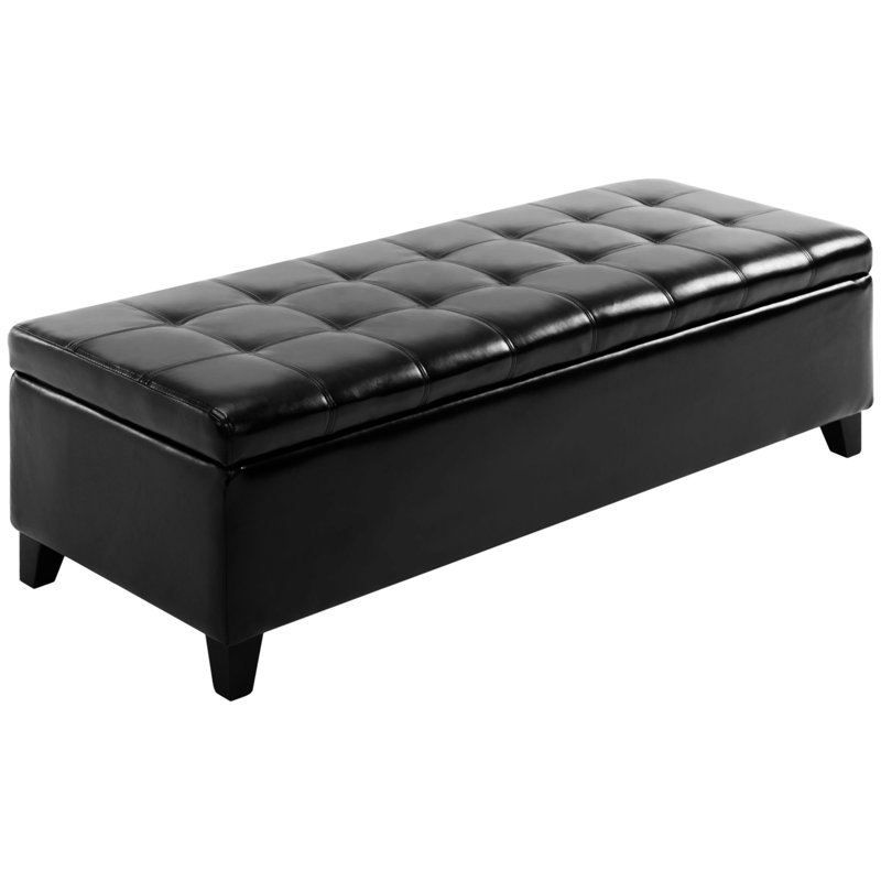 Banc de rangement avec repose-pieds Homcom, Noir