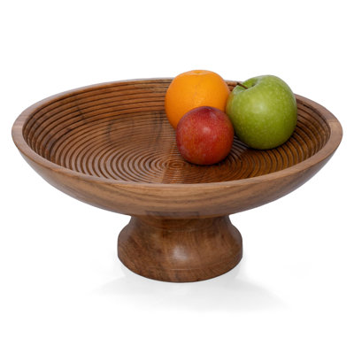 Wooden Fruit Bowl Or Decorative Bowl For Table Décor, Wooden Fruit Bowl For Kitchen Counter,12-Inch