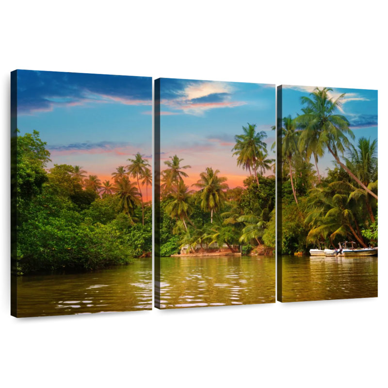 Alvord Riverside Palm Trees, 48" H x 74" W