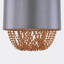 23cm H Cotton Drum Pendant Shade ( Uno ) in Grey With Copper Beads