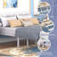 Structure de lit avec tête de lit et lit plateforme en bois de bambou avec support à lattes-2020031440-2020031443