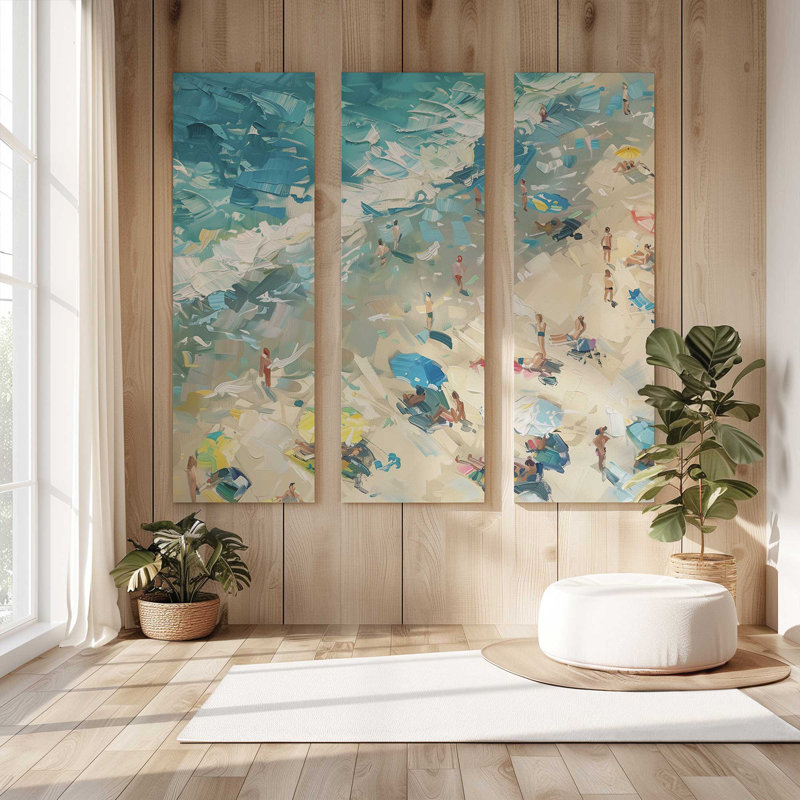 Harmonie côtière | Impression sur toile 2 panneaux | Combiné, H 48 po x l 48 po