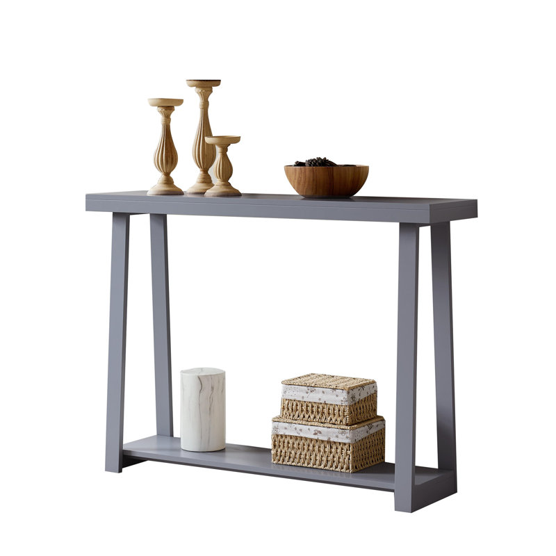 Console étroite en bois de 36 pouces avec étagère de rangement à 2 niveaux pour le hall d'entrée ou le salon, table de canapé mince pour le couloir ou le canapé derrière - gris