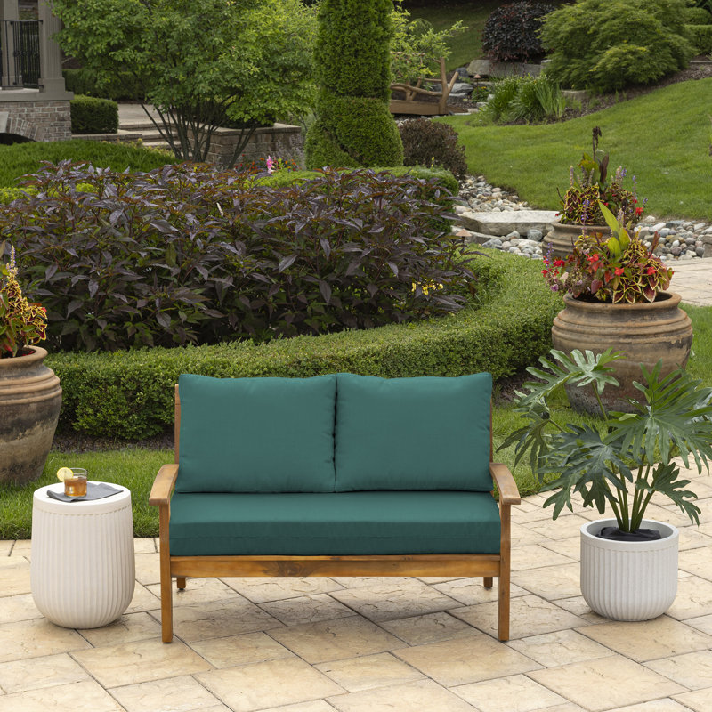 Coussin de siège / dossier d'extérieur 3 pièces ARDEN, Bleu paon / vert