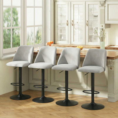 Tabouret de bar et de comptoir pivotant rembourré à hauteur réglable avec repose-pieds