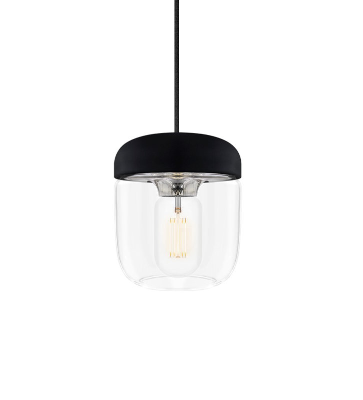 Hisako 1 - Light Single Pendant, Polished Steel, Black