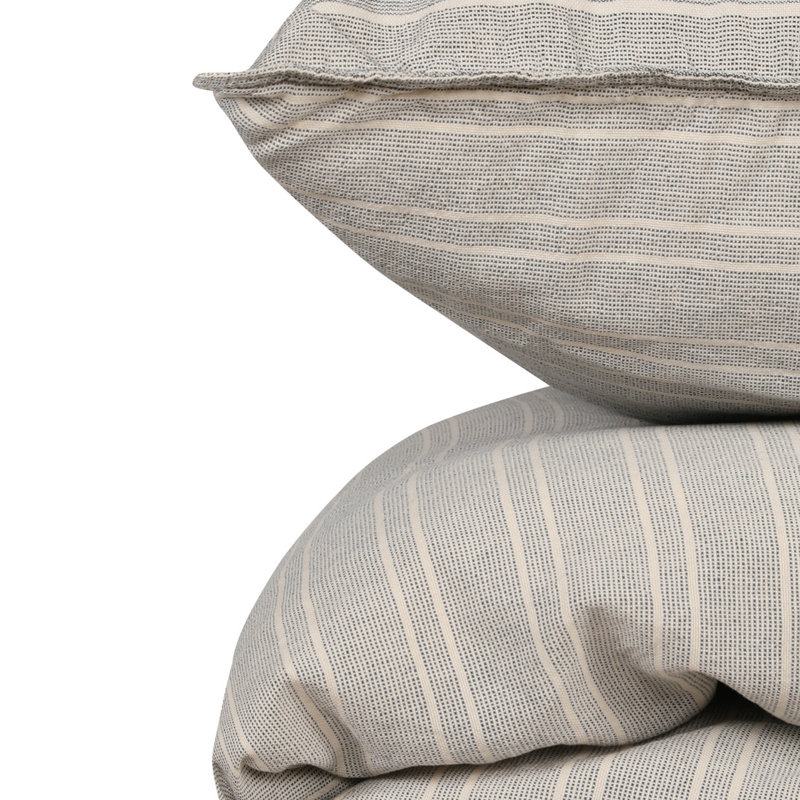 Ensemble de housse de couette 100% coton Burghild, Housse de couette simple + 1 taie d'oreiller 24 po, Gris
