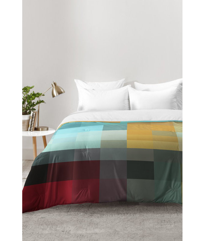 Madart Inc Modern & Contemporary Box Stitch Abstract Comforter Set, Full/Queen Comforter + 2 Shams