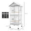 Cage à oiseaux pratique, mangeoire en métal pour cage à oiseaux avec support roulant