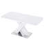 Table de salle à manger extensible carrée, surface blanche et base en acier, capacité de charge de 220 lb avec capacité de poids