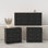 Ensemble de chambre à coucher 3 pièces - commode double 6 tiroirs et ensemble de 2 commodes, noir